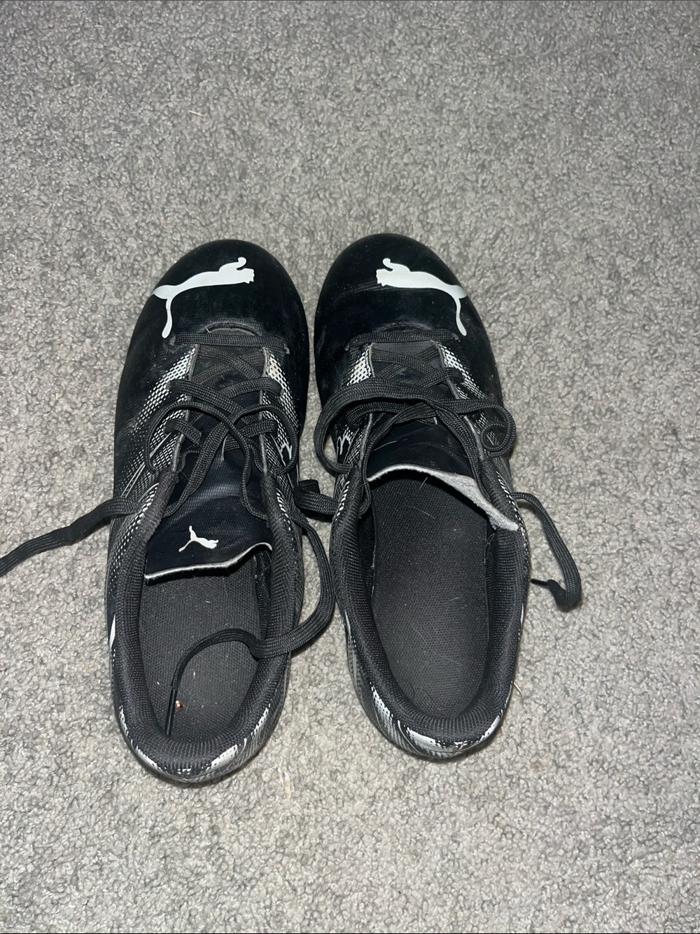 Puma Black  with White Puma Logo Soccer Cleats